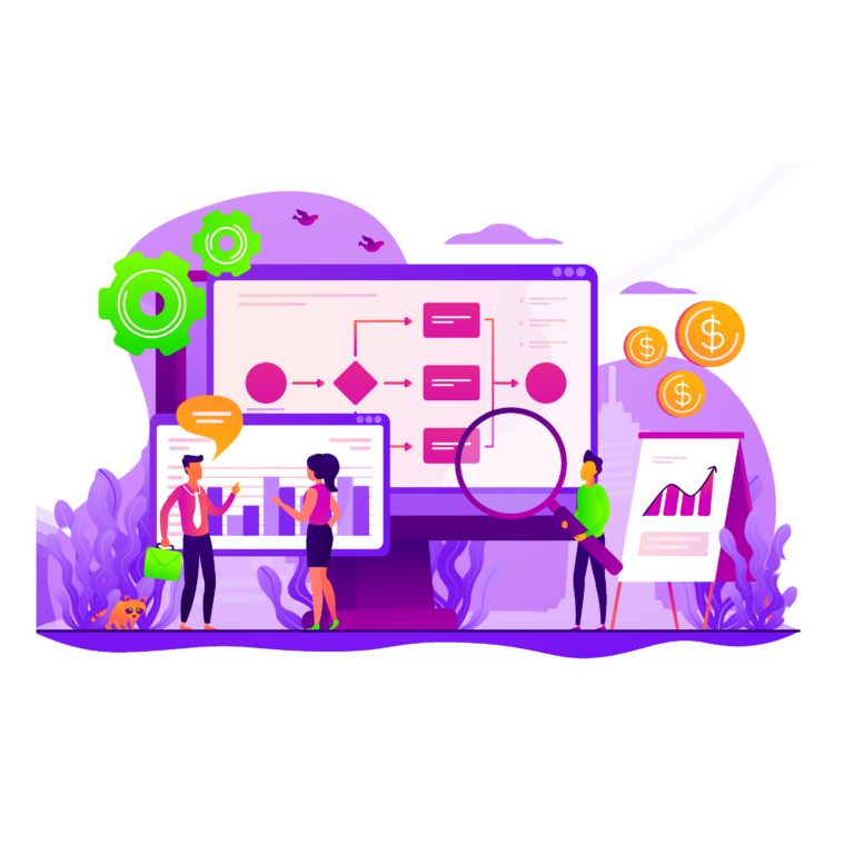 Illustration of business process automation workflow