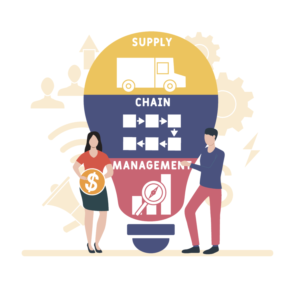 Illustration of supply chain management and planning