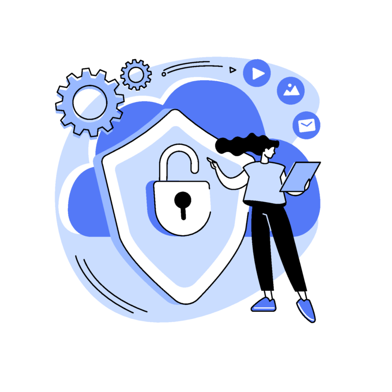 Illustration of data security and protected business systems